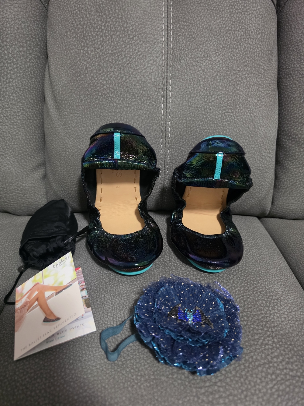 Tieks Arabian Nights Iridescent Black Ballet Flats new - Picture 2 of 5
